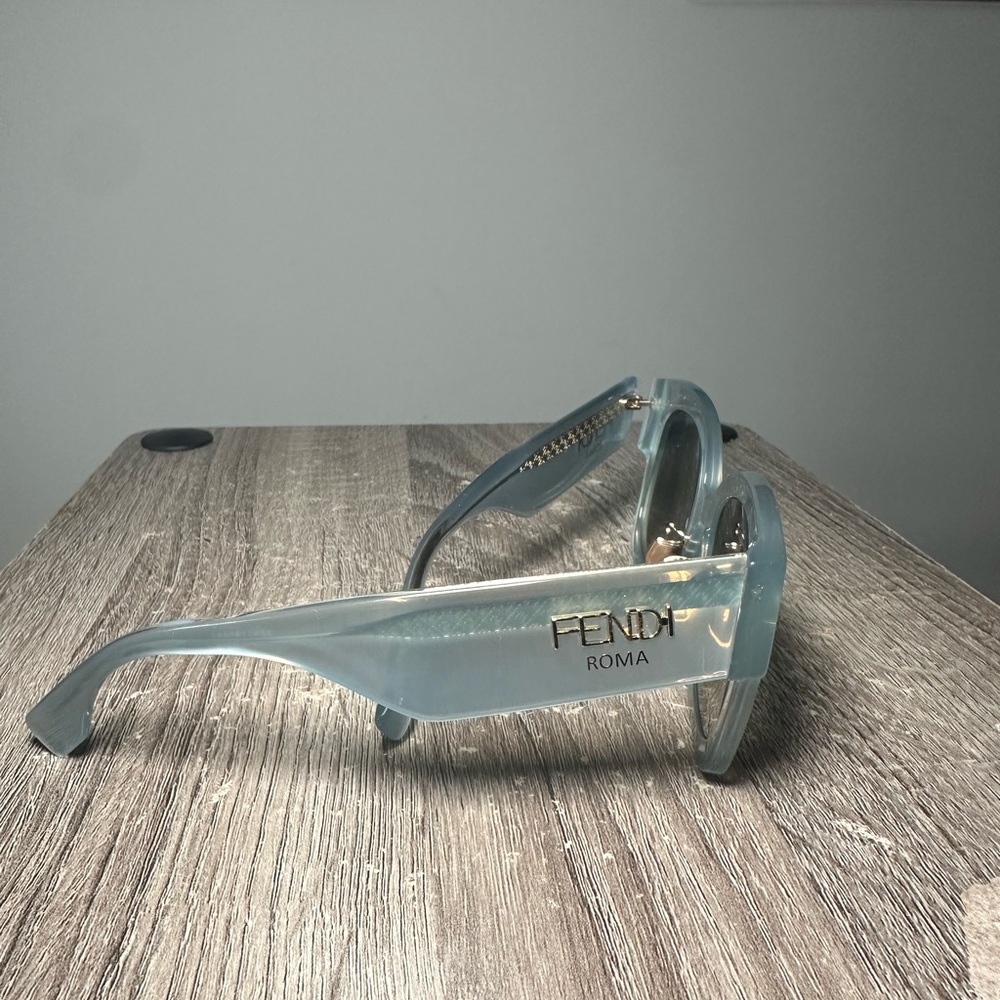 FENDI Sunglasses. Ice blue color, oversized frame. Carrying case included.
